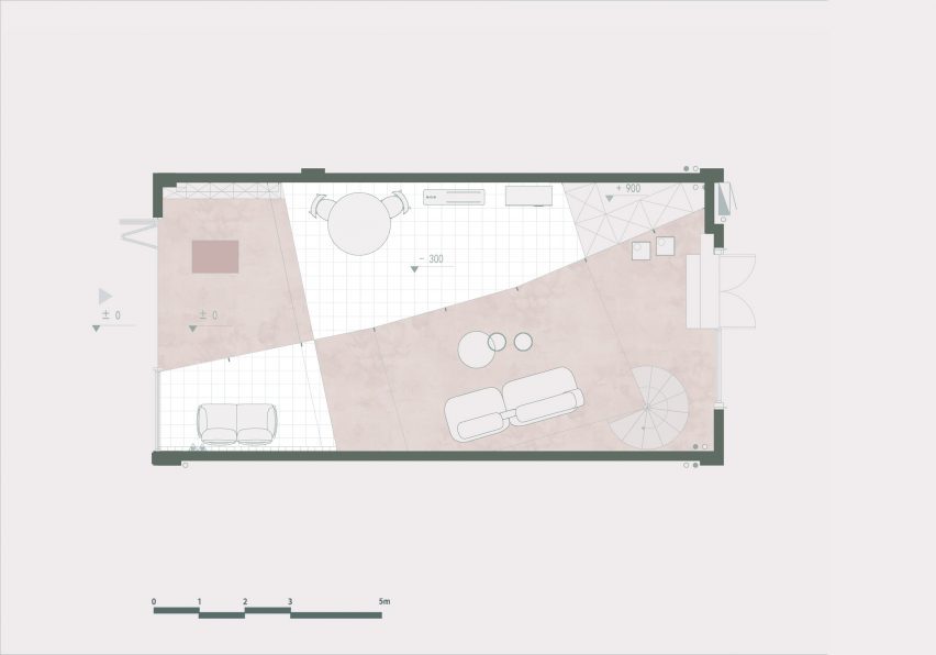 Floor plan of Jianze Showroom in China by Yatofu