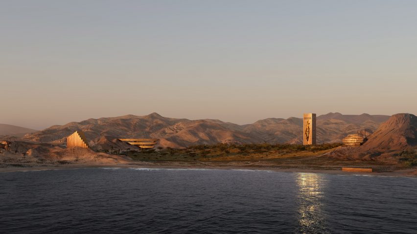 Zardun resort at Neom by OMA and Chris van Duijn