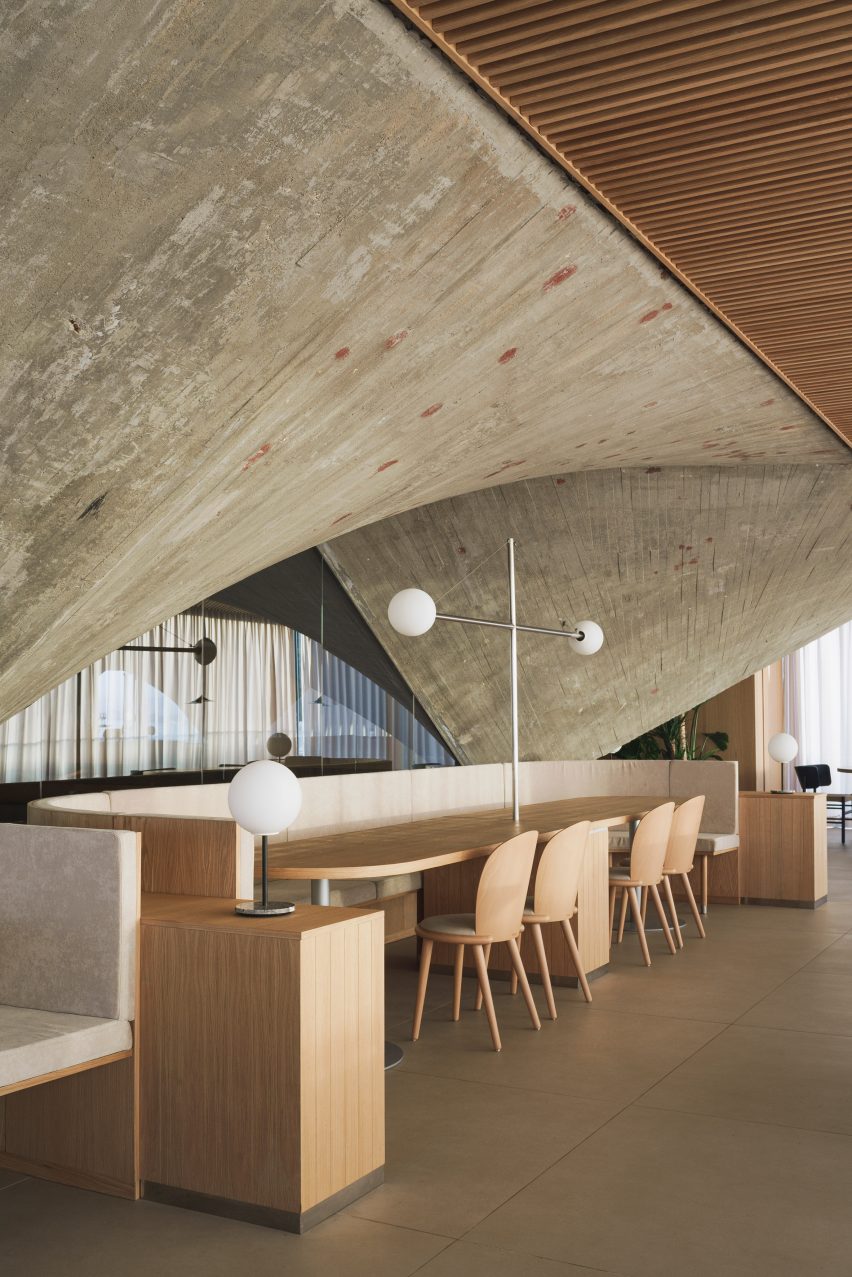 Interior of brutalist restaurant in Spain by Zooco Estudio