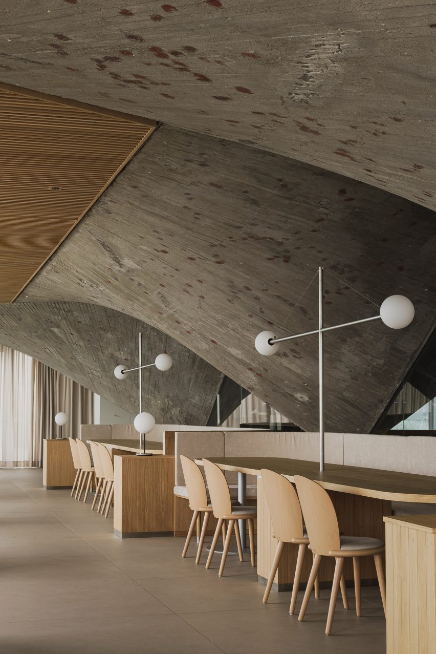 Interior of brutalist restaurant in Spain by Zooco Estudio