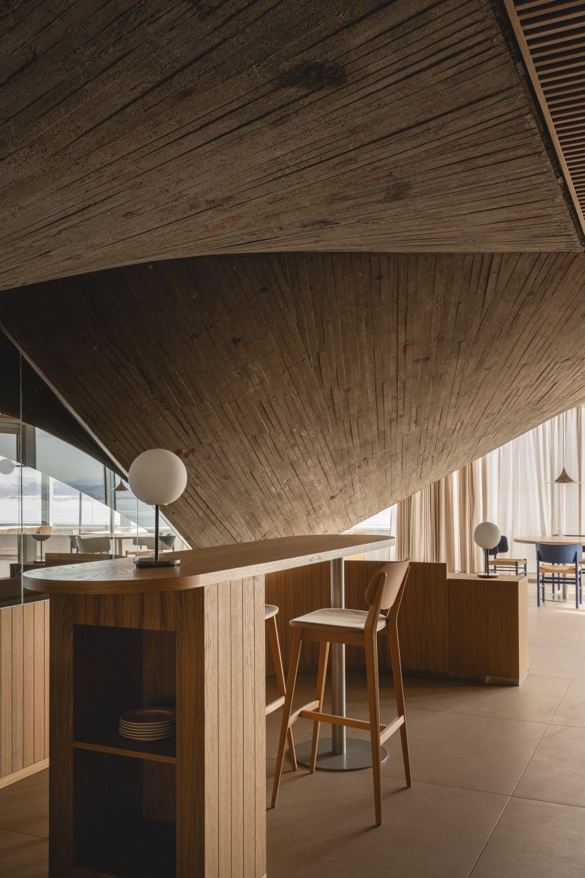 Interior of brutalist restaurant in Spain by Zooco Estudio