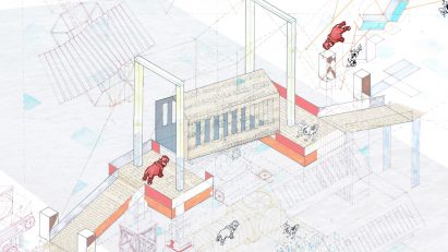 Student work axonometric drawing
