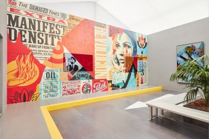 Shepard Fairey's Damaged Wrong Path Mural at Frieze