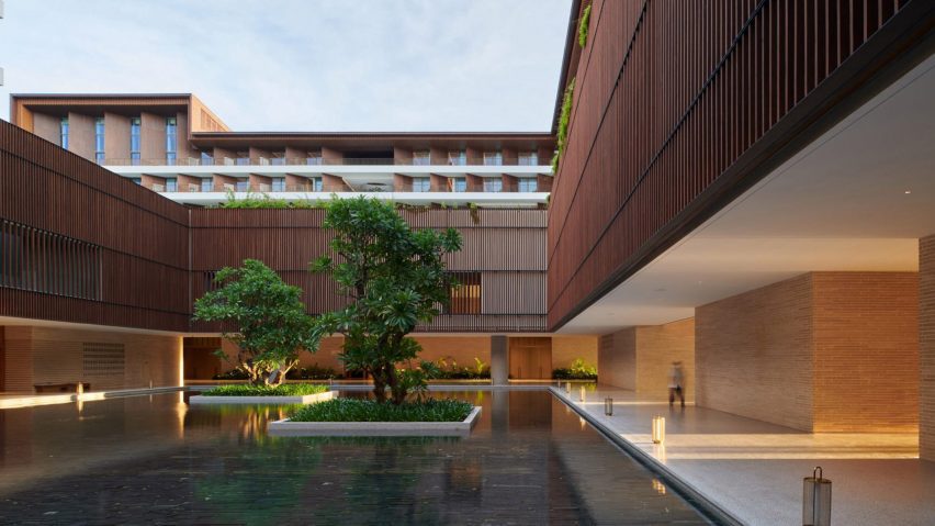 Outside of the Sanya Wellness Retreat hotel on the Chinese island of Hainan