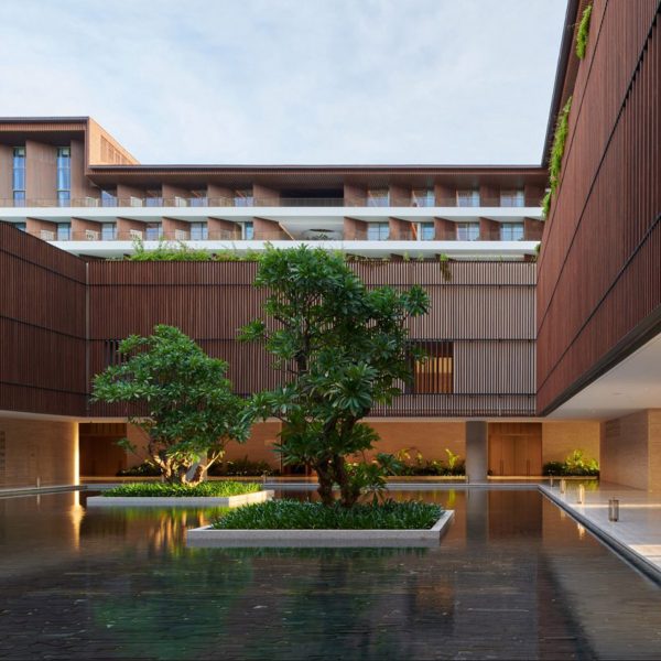 Outside of the Sanya Wellness Retreat hotel on the Chinese island of Hainan