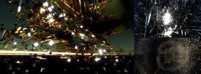 Stills from a video game with golden blocks and spikes