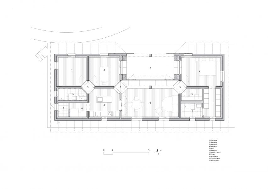 Floor plan of the gable roof house