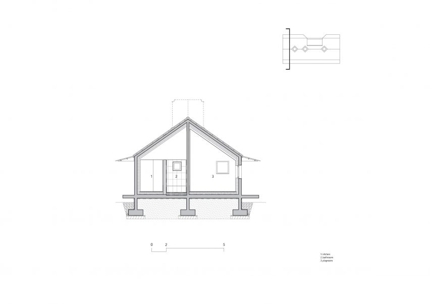Section of the gable roof house