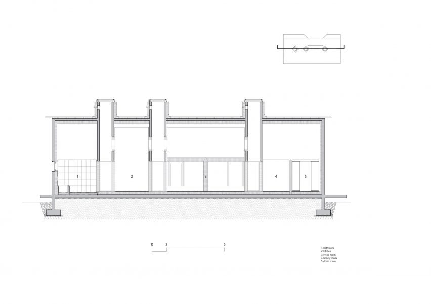Section of the gable roof house