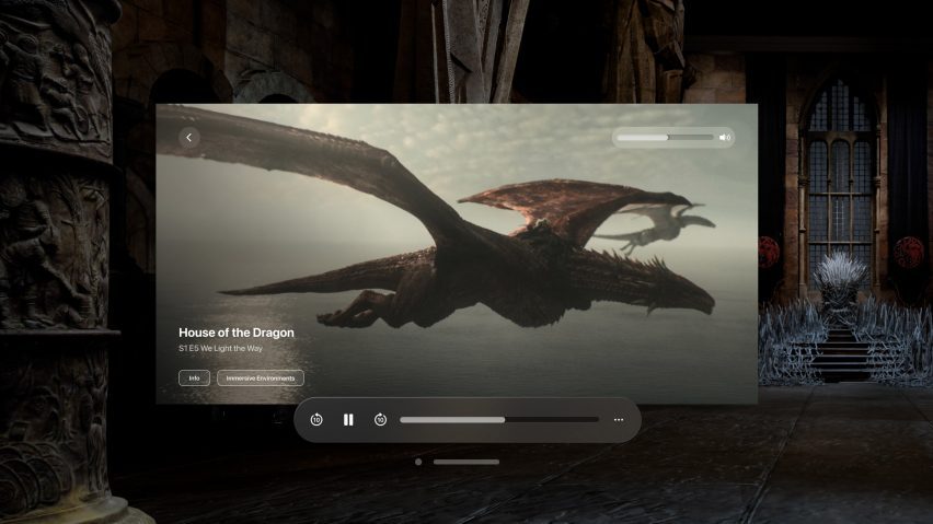 TV seen in Vision Pro by Apple