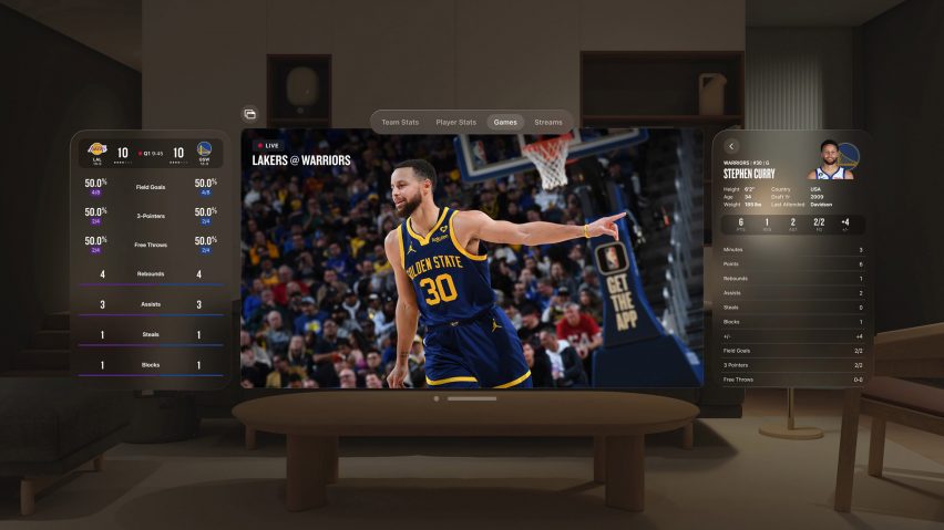 TV seen in Vision Pro by Apple
