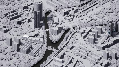 isometric view of city model