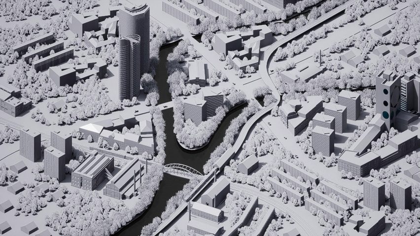isometric view of city model