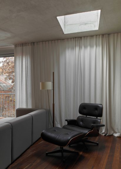 Chair under skylight in Bolívar House