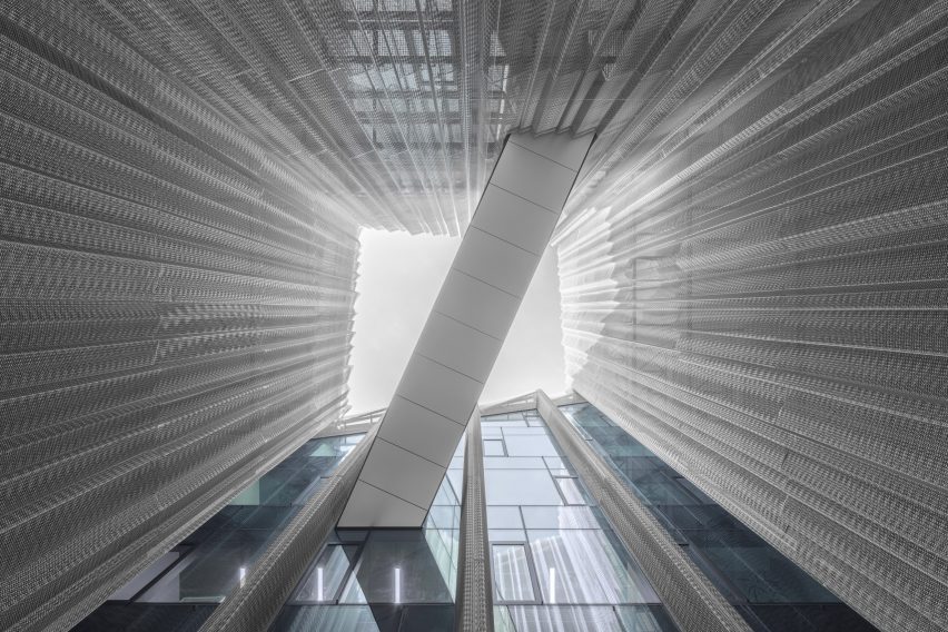 External central courtyard at the Bonfiglioli headquarters
