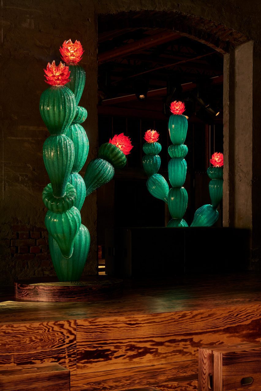 Bottega Veneta glass cacti for Milan Fashion Week