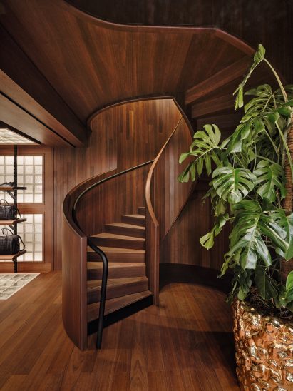 Wooden spiral staircase