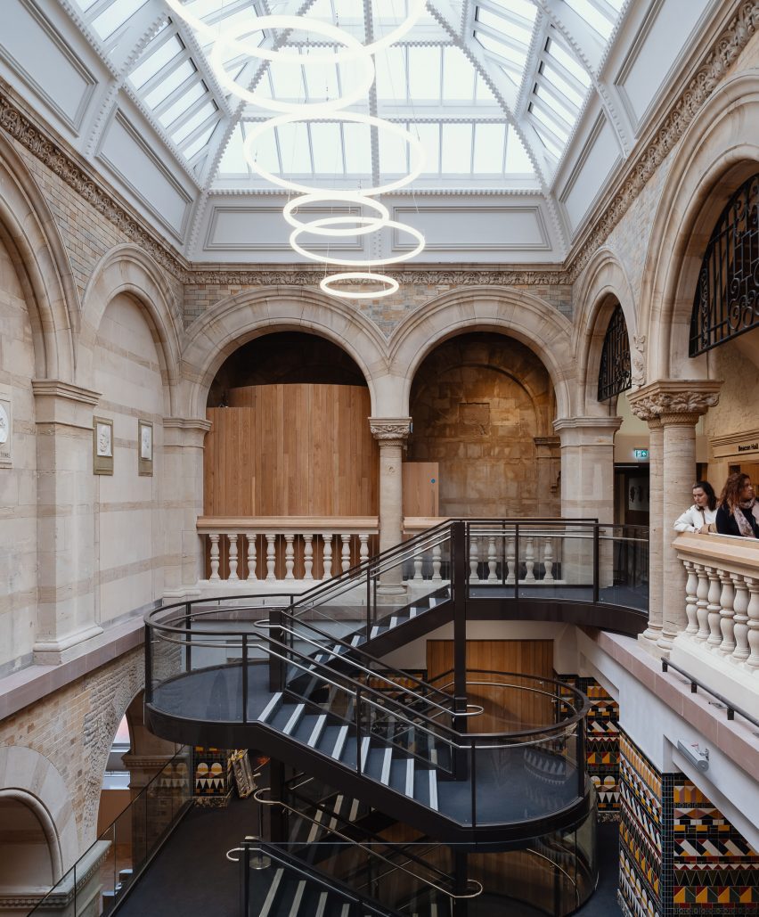 Staircase in an atrium by Levitt Bernstein