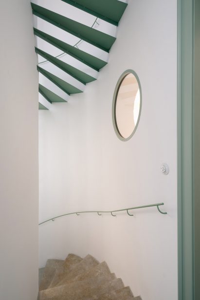Stairwell inside house by Byró Architekti