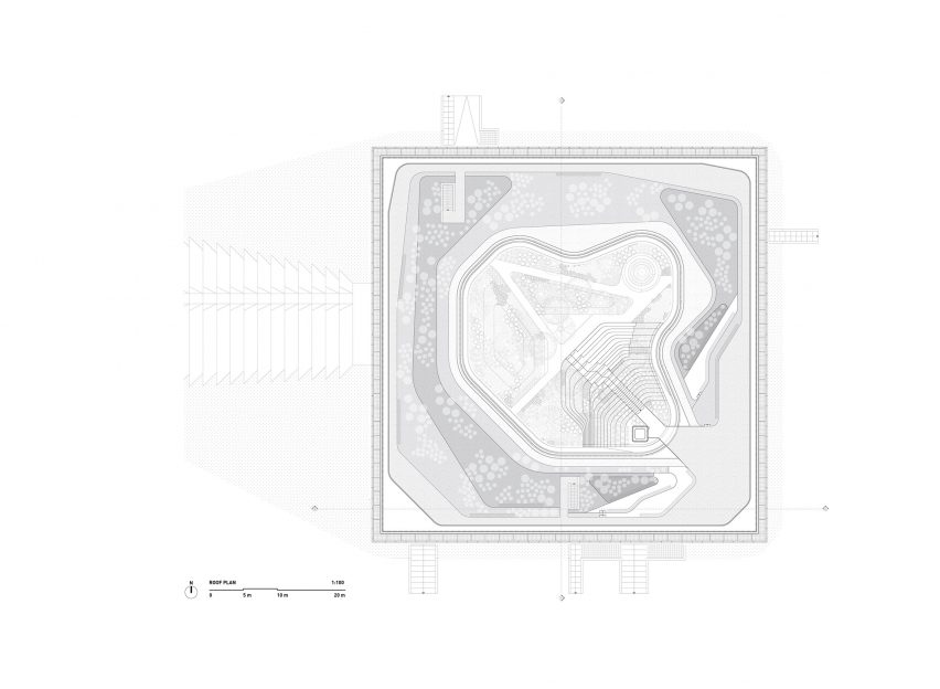 Roof plan of Central Control Building by Bilgin Architects