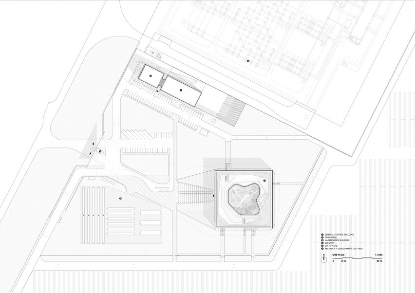 Site plan of Central Control Building by Bilgin Architects