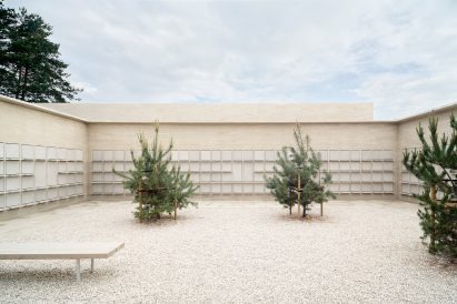 Enclosed chamber at columbarium complex in Poland