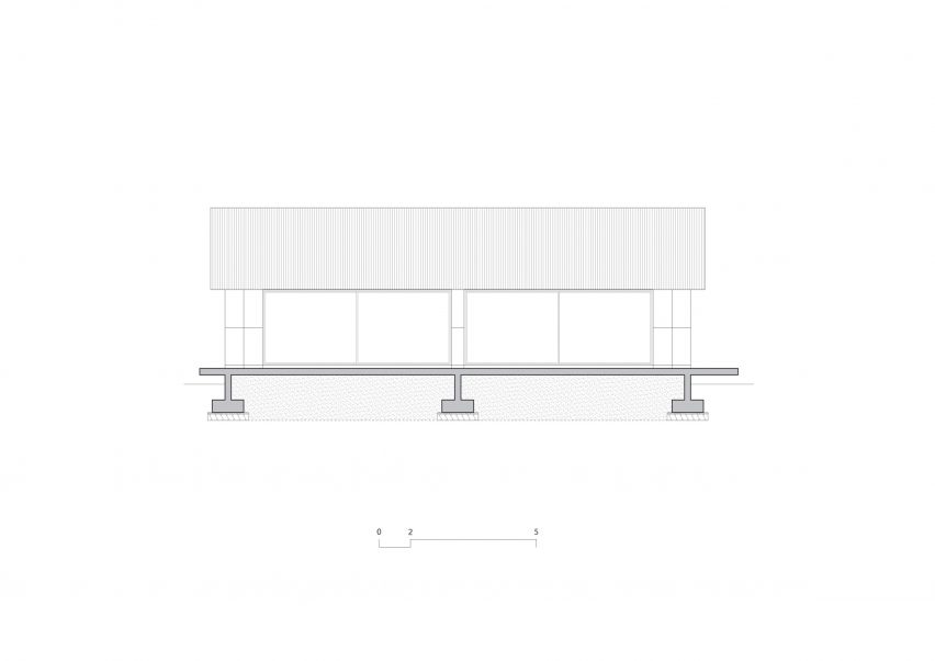 Elevation of the communal building at Hoji Gangneung by AOA Architect
