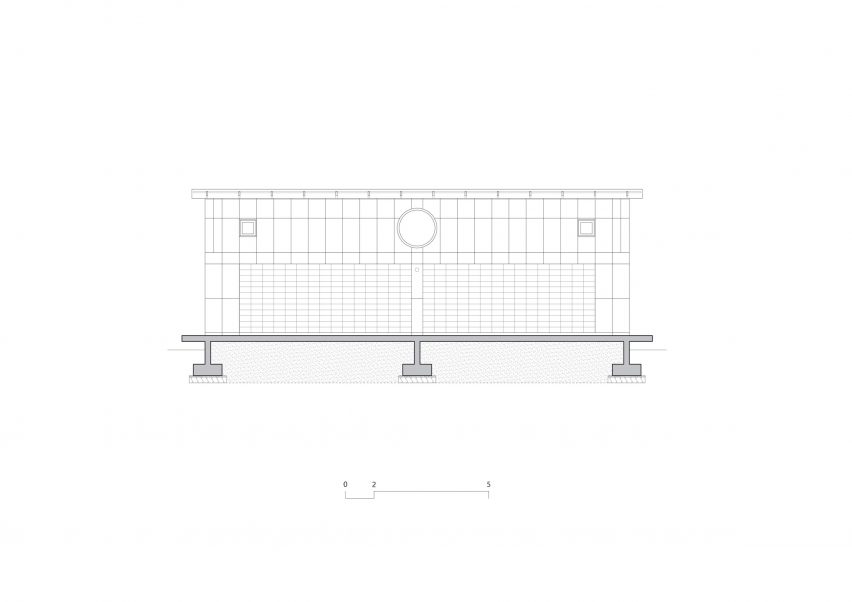 Elevation of the communal building at Hoji Gangneung by AOA Architect