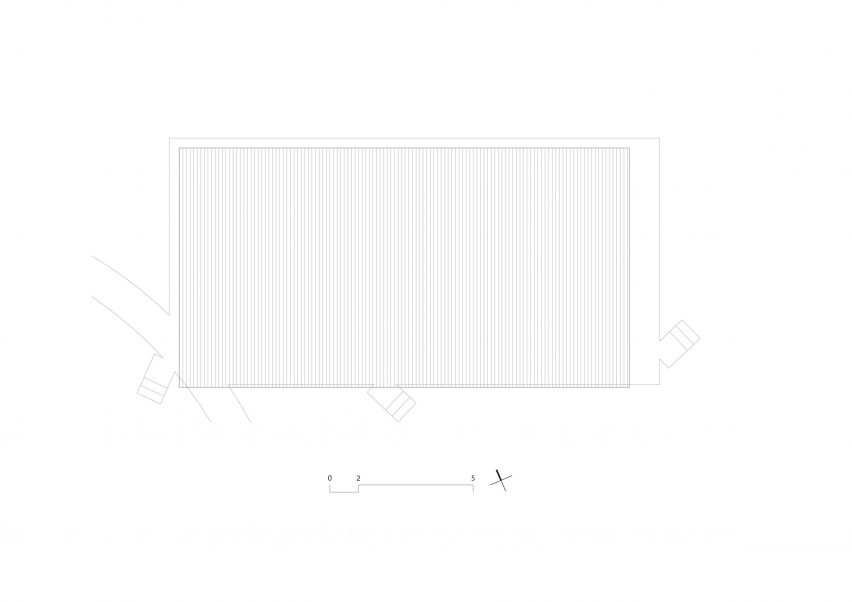 Roof plan of the communal building at Hoji Gangneung by AOA Architect