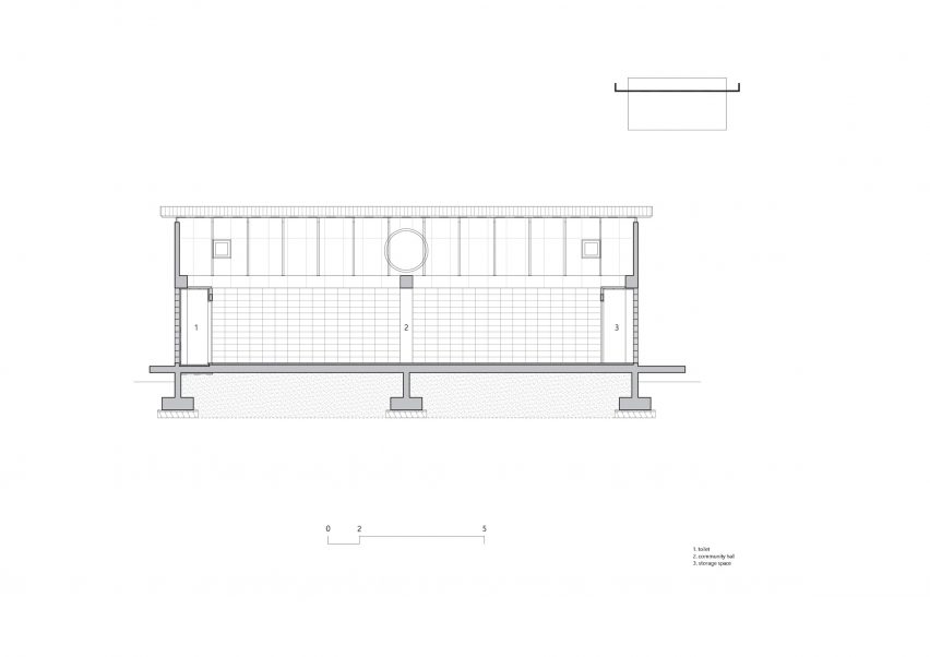Section of the communal building at Hoji Gangneung by AOA Architect