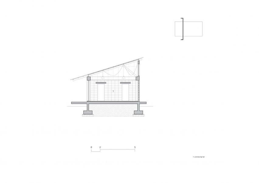 Section of the communal building at Hoji Gangneung by AOA Architect