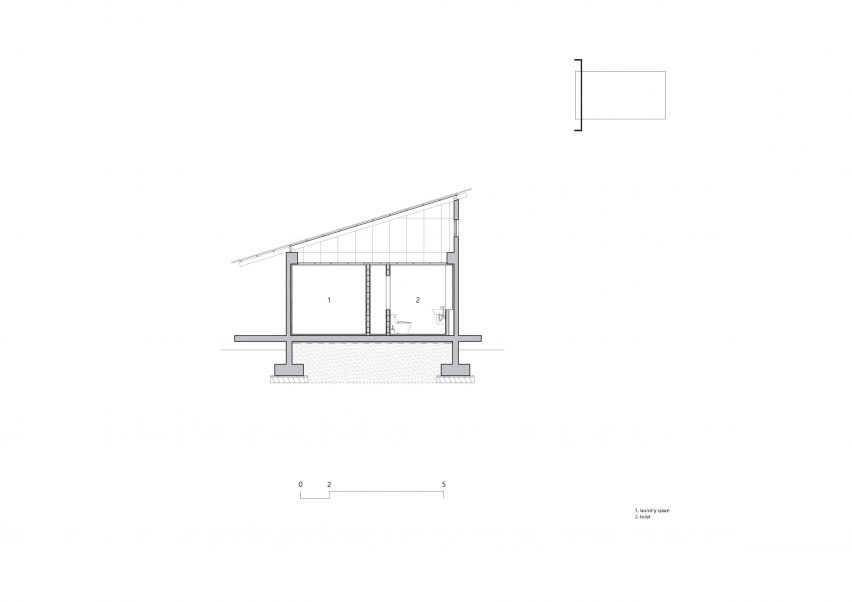 Section of the communal building at Hoji Gangneung by AOA Architect