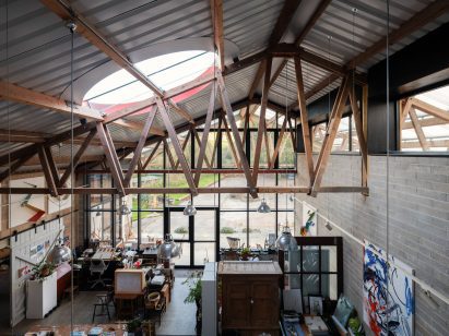 Artist's studio in an old cattle shed