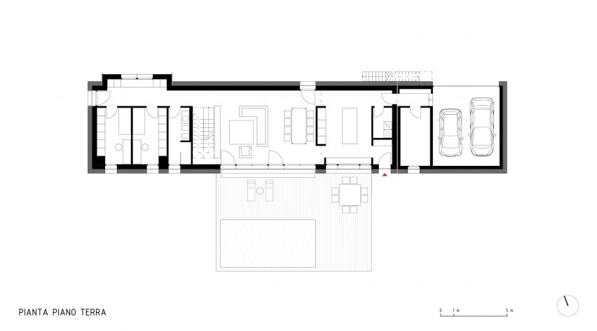 Ground floor plan of Casa 9 by LCA Architetti