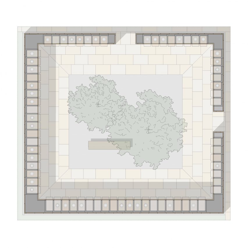 Chamber floor plan of columbarium complex by BDR Architekci