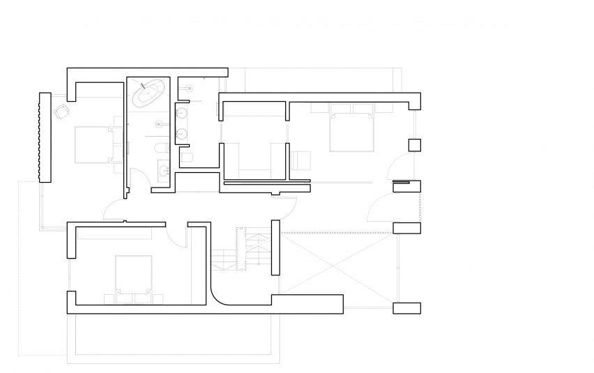 First floor plan of Kingston Villa by Fletcher Crane Architects