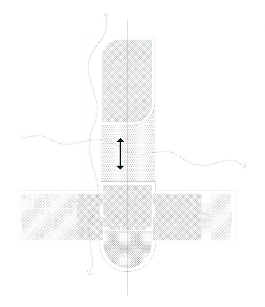 Roof plan of the Normafa Ski Lodge by Hetedik Muterem and Studio Konstella