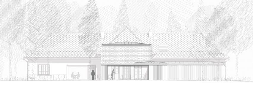 Elevation of the Normafa Ski Lodge by Hetedik Muterem and Studio Konstella
