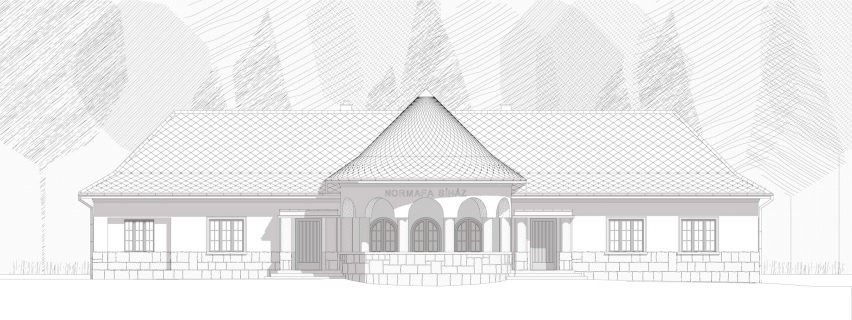 Elevation of the Normafa Ski Lodge by Hetedik Muterem and Studio Konstella