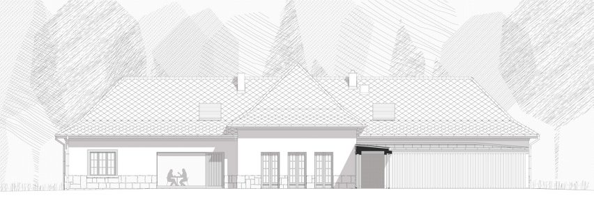Elevation of the Normafa Ski Lodge by Hetedik Muterem and Studio Konstella
