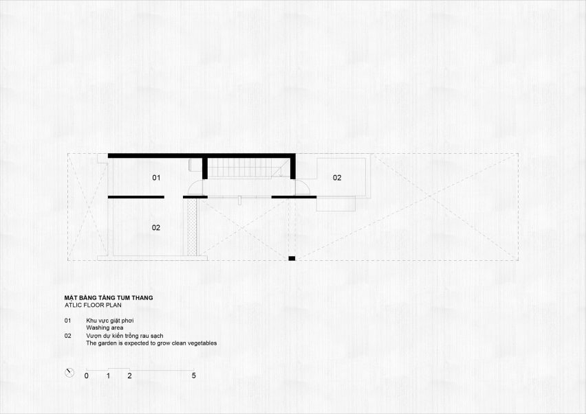 Second floor plan of House for Young Families by H-H Studio