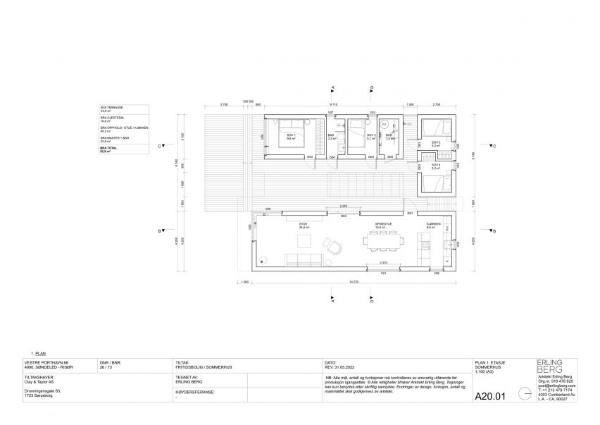 Plan drawing of I/O Cabin by Erling Berg