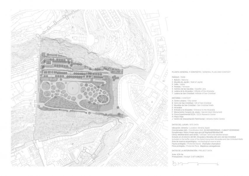 Plan drawing of La Hoya Park by Kauh Arquitectura