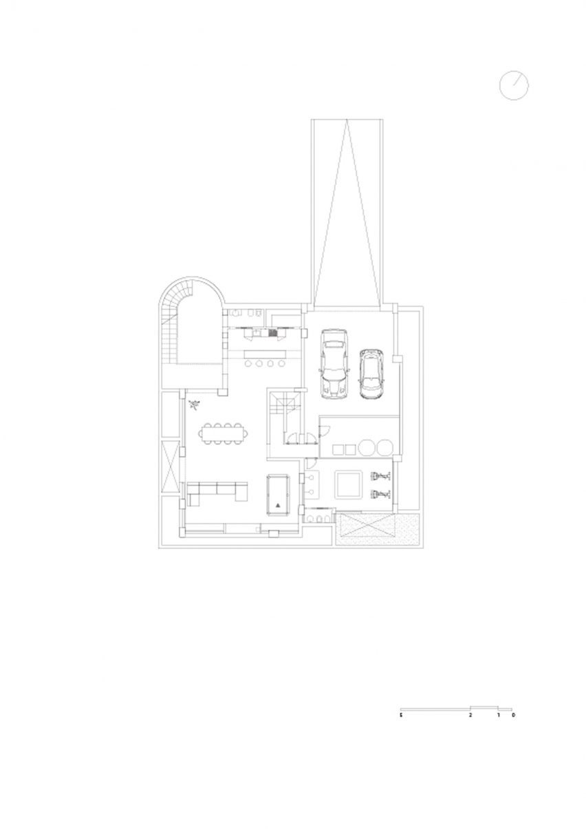 Basement floor plan of Casa Ulìa by Margine