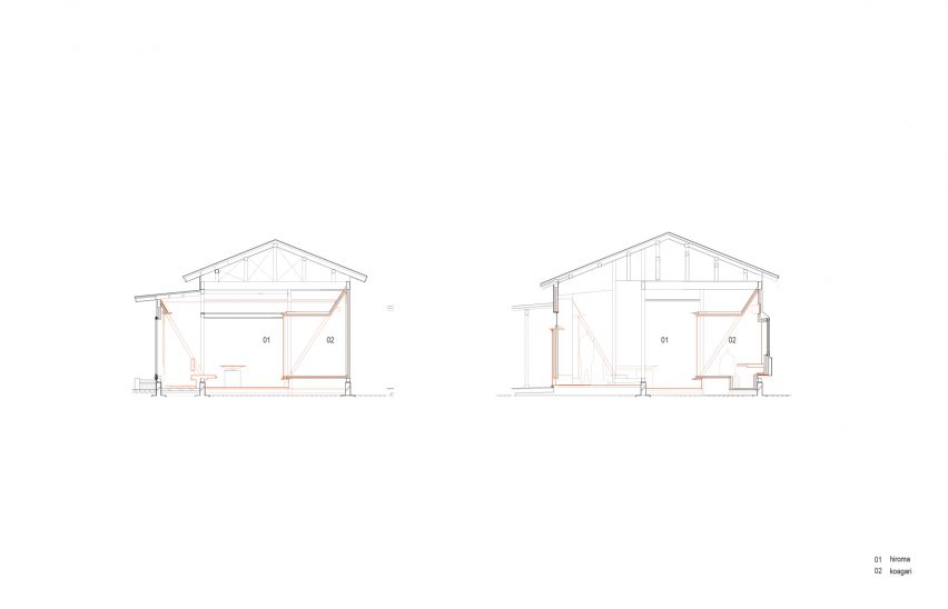 Section drawing of House in Toyama by NYAWA