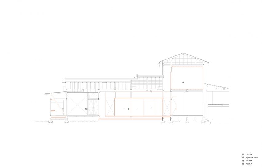 Section drawing of House in Toyama by NYAWA