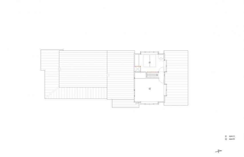 First floor plan of House in Toyama by NYAWA