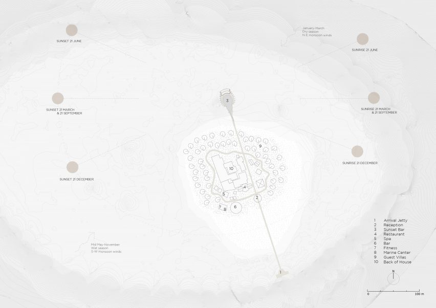 Site plan of Overwater Restaurant by Atelier Nomadic