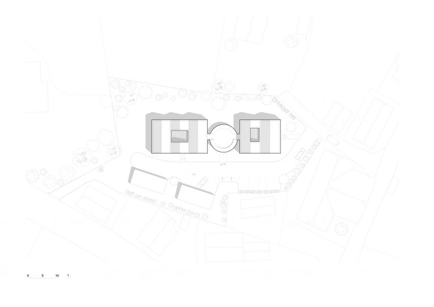 Plan drawing of Clinic in Anif by Steiner Architecture