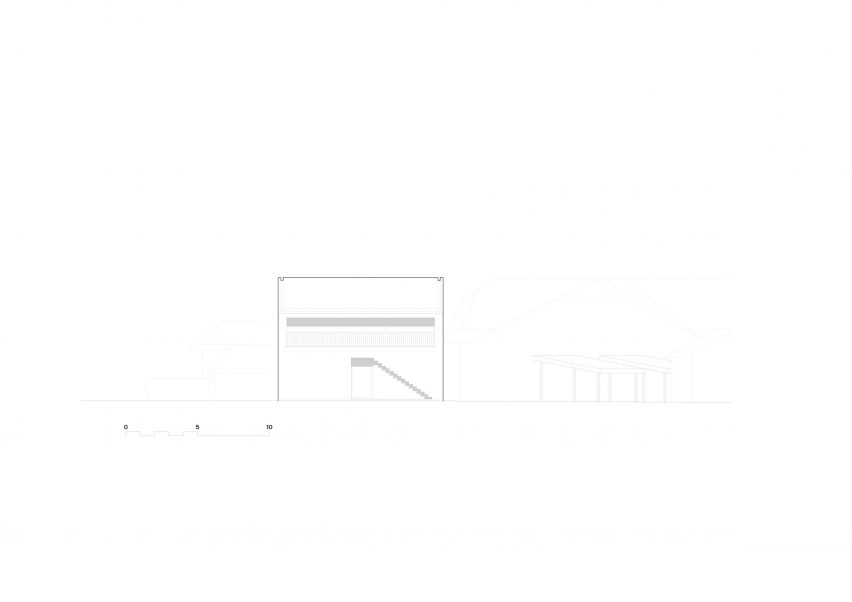 Elevation drawing of Clinic in Anif by Steiner Architecture